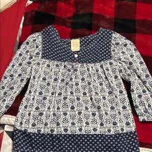 Tea Collection Blue and White Kids Blouse